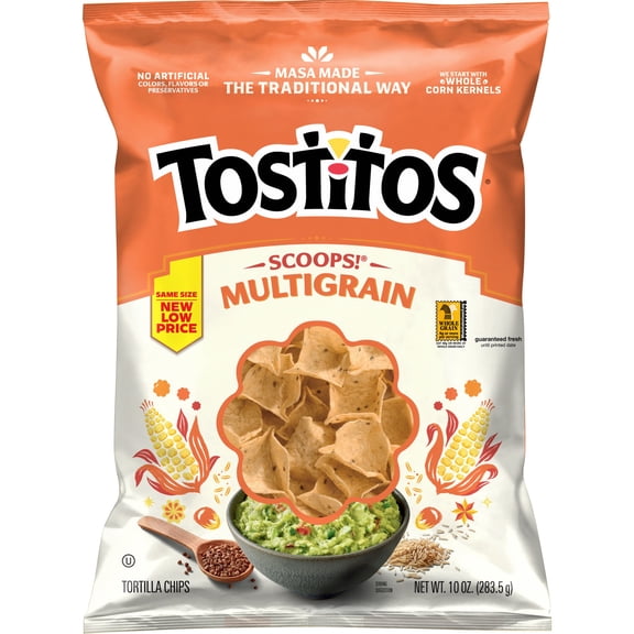 Tostitos Scoops! Tortilla Chips Multigrain, 10 oz Bag