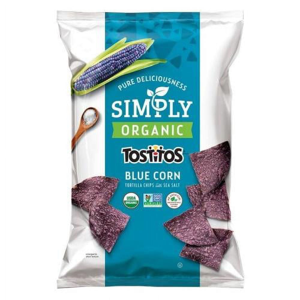 Tostitos Simply Organic Blue Corn Tortilla Chips with Sea Salt, 9 oz, Bag
