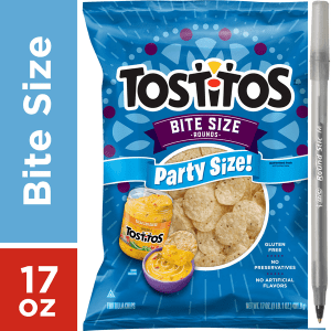 Tostitos Tortilla Chips, Bite Size, Party Size with pan