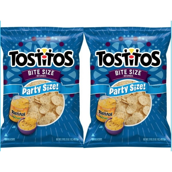 Tostitos, Tortilla Chips Bite Size Rounds Party Size Bag, 17 Ounce pack of 2
