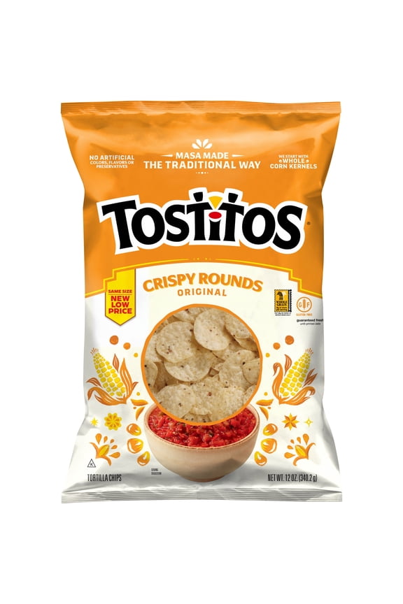 Tortilla Chips Crispy Rounds, 12 oz Bag