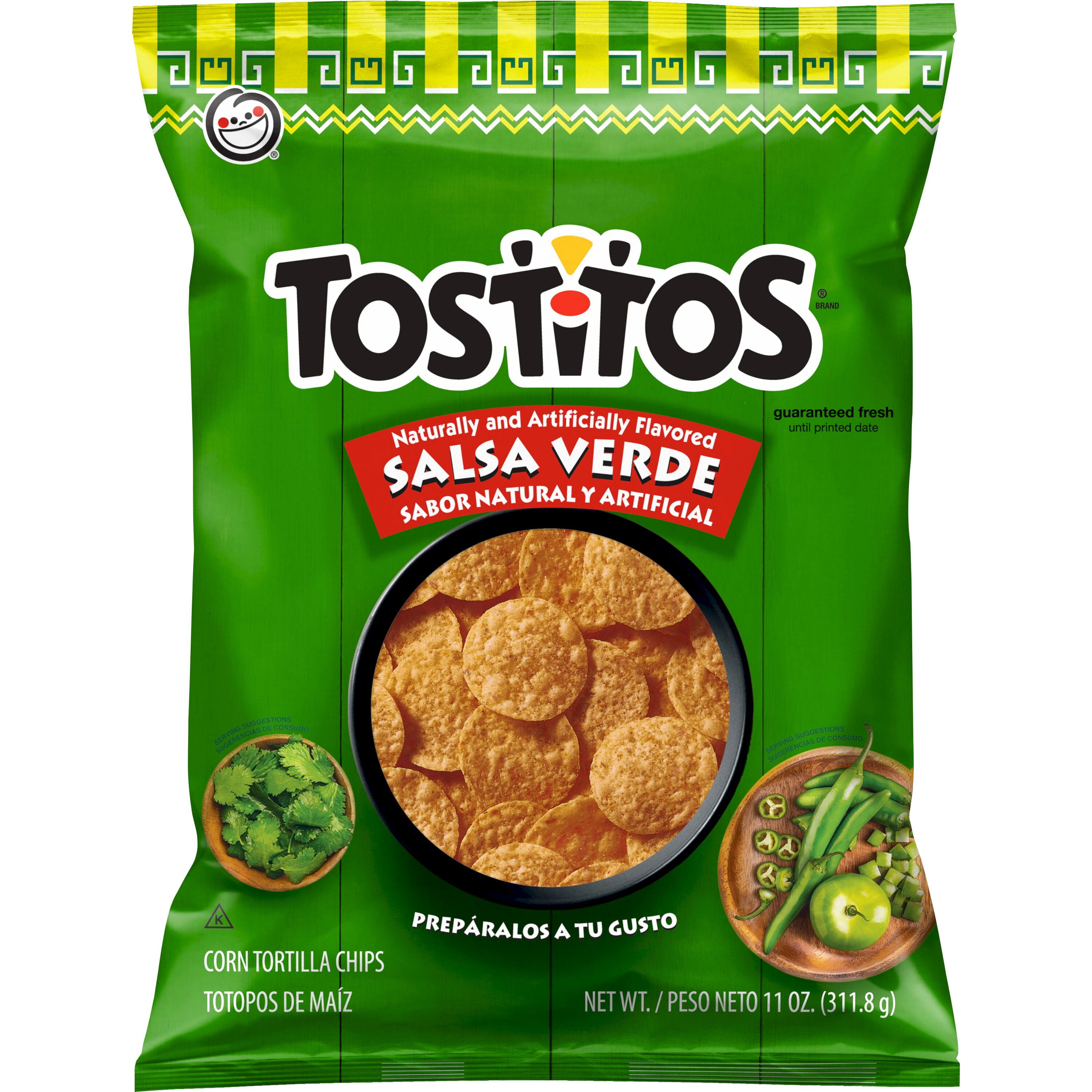 Tostitos Tortilla Chips Salsa Verde 11 Ounce Bag