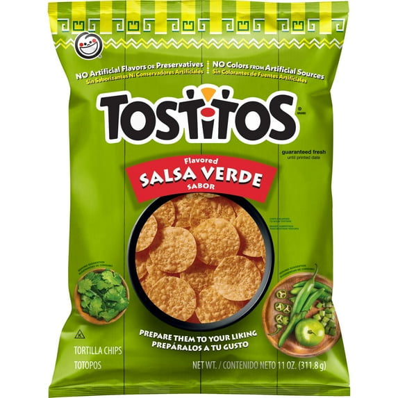 Tostitos Tortilla Chips Salsa Verde 11 Ounce Bag