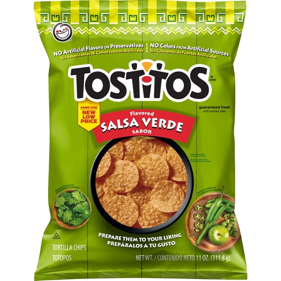 Tostitos Tortilla Chips Salsa Verde 11 Ounce Bag