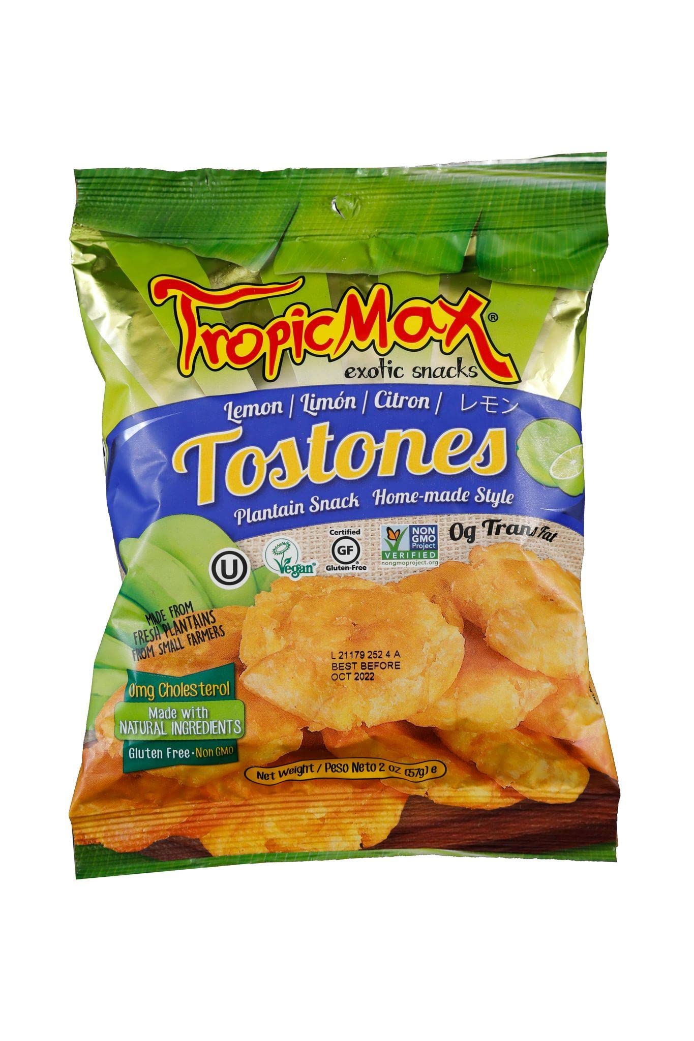 Tostones Plantain Chips with Lemon Flavor GlutenFree Certified