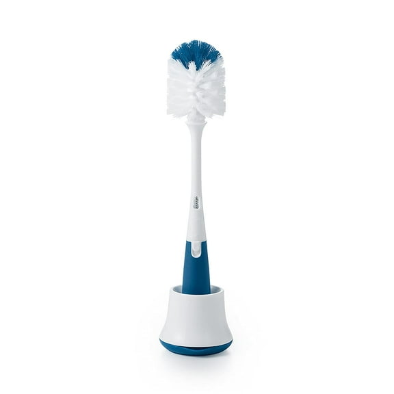 Tot Bottle Brush with Nipple Cleaner and Stand - Navy