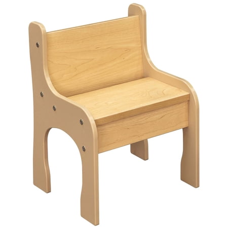Tot Mate 10" Children's Activity Chair, Set of 2, Classroom Furniture Seating, Maple Wood, RTA