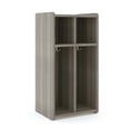 thumbnail image 1 of Tot Mate 2-Section Wall Locker Cubby Storage with Hooks, Wood Elm Gray 19"W x 15"D x 37 1/2"H RTA, 1 of 5