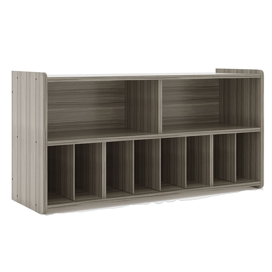 Tot Mate Wall Storage Organizer for Diapers Baby Essentials, Wood, Gray, 46"W x 15"D x 23 1/2"H, RTA