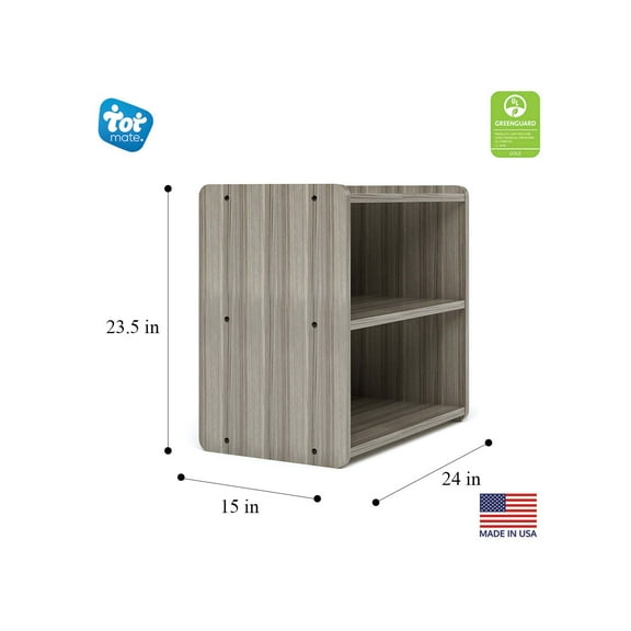 Tot Mate 24" Contemporary Composite Wood Toddler Shelf Storage in Gray