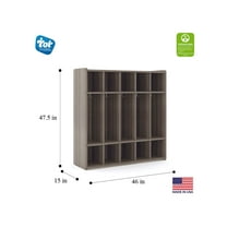 Tot Mate 46" Contemporary Wood Composite Toddler Floor Locker in Gray