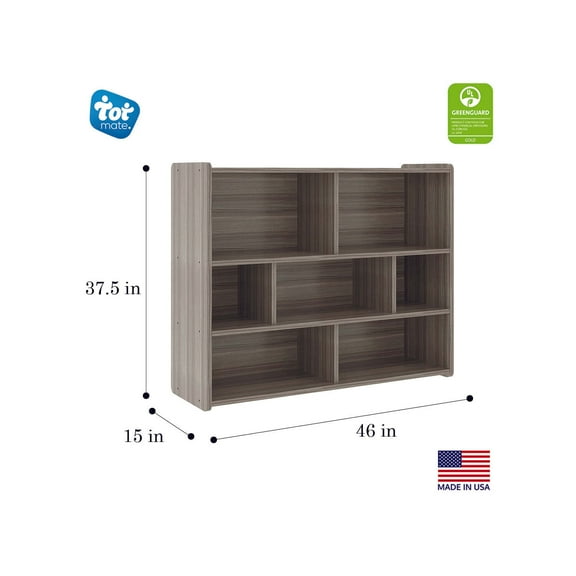 Tot Mate 46" Wood Composite School Age Compartment Storage in Gray