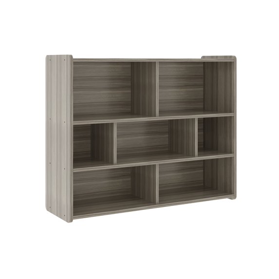 Tot Mate 7 Section Storage Shelf Cubbies for School Classroom Furniture, 23"H (Shadow Elm Gray) RTA
