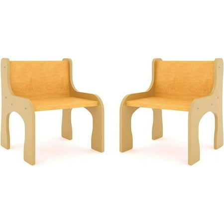 Tot Mate 8" Children's Activity Chair, Set of 2, Classroom Furntiure, Assembled, Maple Wood