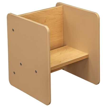 Tot Mate Children's 2-in-1 Activity Cube Multi-Purpose Chair, Wood, Maple, Set of 2, 13" Wide RTA