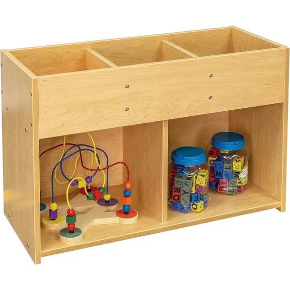 Tot Mate Children's Book and Toy Storage, Laminated Wood, Maple, 36"W x 14"D x 24"H Assembled