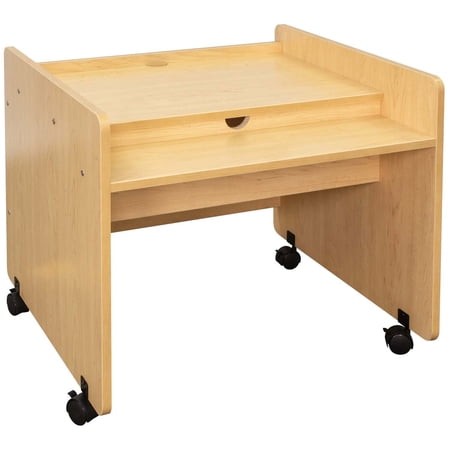 Tot Mate Children's Desk, Wooden Mobile Kids Table, Classroom Furniture, Assembled, 30" Wide, Maple