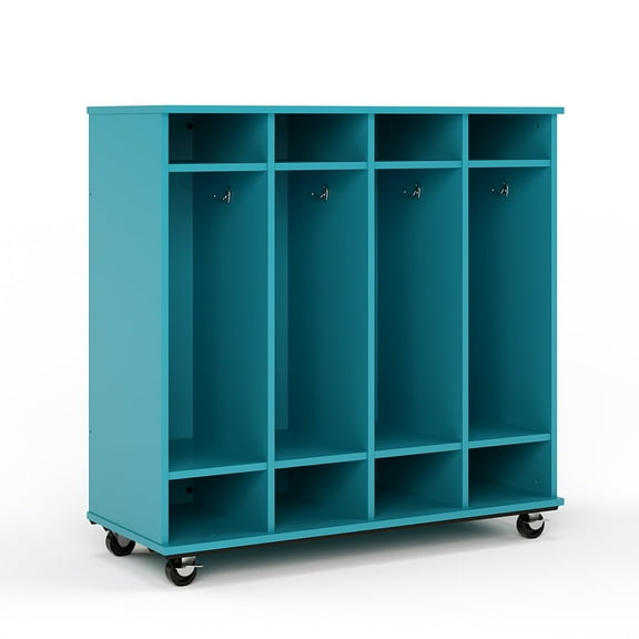 Tot Mate Children's Mobile Locker with Dry Wipe Board, Classroom Furniture, Blue, 48"W x 20"D x 48"H