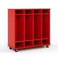 thumbnail image 1 of Tot Mate Children's Mobile Locker with Dry Wipe Board, Classroom Furniture, Red, 48"W x 20"D x 48"H, 1 of 6