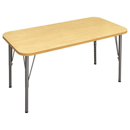 Tot Mate Children's Rectangular Table, Adjustable Legs Height, Short 14" to 23", Ready-to-Assemble