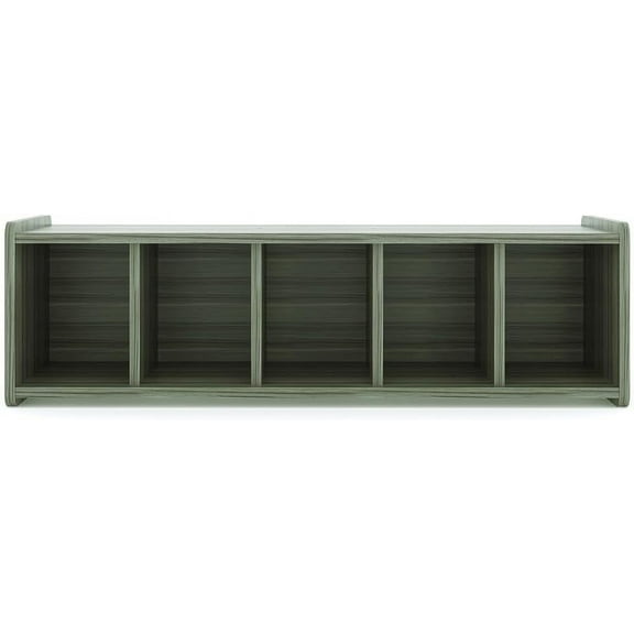 Tot Mate Children's Wooden Book Bench 5 Cubby Toys Storage, Classroom Furniture, Bedrooms, Gray, RTA