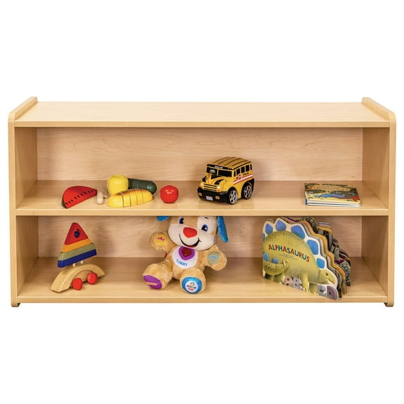 Tot Mate Toddler Shelf Storage Wood Organizer Shelves/Bookshelf, Maple, 46"W x 15"D x 23 1/2"H RTA