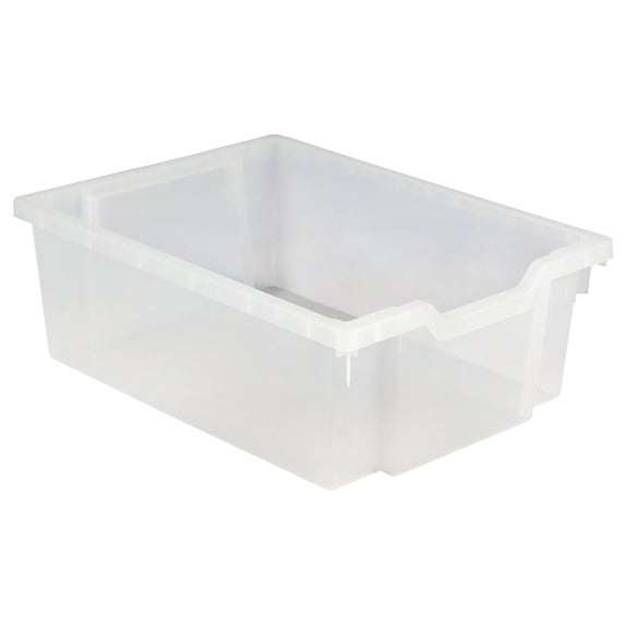 Tot Mate Medium Translucent Plastic Storage Bin Containers, 16 3/4" x 12 1/2" x 6" (Pack of 10)