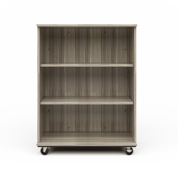 Tot Mate Mobile 3 Tier Book Shelf Markerboard Back, Kids Classroom Storage, Gray, 36"W x 23"D x 48"H