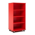thumbnail image 1 of Tot Mate Mobile Bookcase with Dry Wipe Board, Interactive Classroom Shelf, 30"W x 23"D x 60"H, Red, 1 of 7