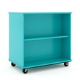 thumbnail image 1 of Tot Mate Open Double Sided 2 Tier Mobile Toy Shelf, Classroom Furniture, Teal, 36"W x 23"D x 36"H, 1 of 5