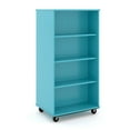 thumbnail image 1 of Tot Mate Open Double Sided 4 Tier Mobile Bookshelf, Classroom Furniture, Teal, 30"W x 23"D x 60"H, 1 of 5