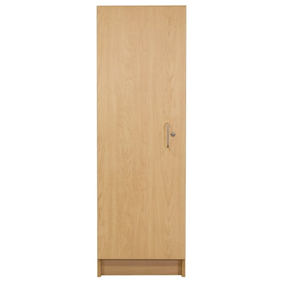 Tot Mate Single-Door Tall Cabinet, 4 Shelves, Maple, 19 1/2"W x 20 1/2"D x 59 1/2"H, RTA