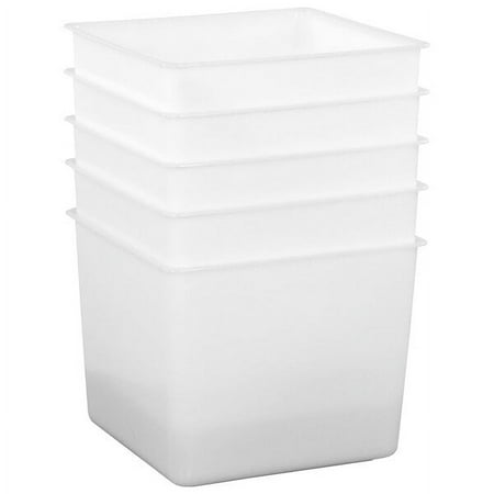 Tot Mate Small Opaque Plastic Storage Bins, 10 5/8" x 10" x 8 1/2" (Pack of 5)