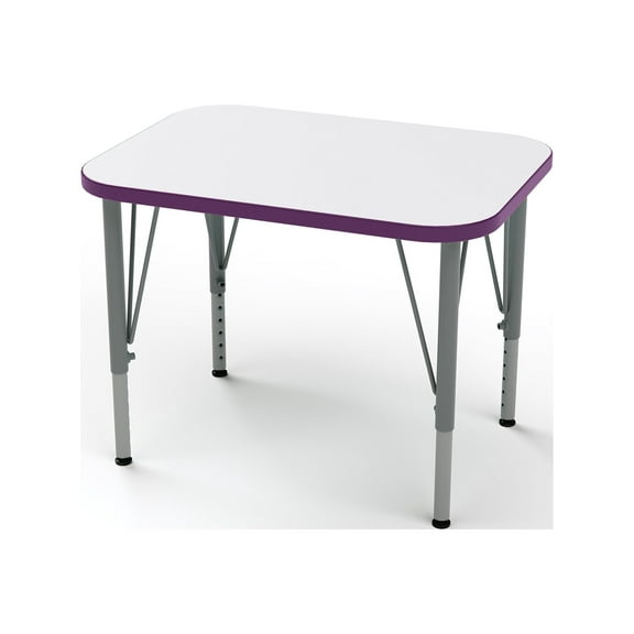 Tot Mate Versa Adjustable Height Kids Desk Markerboard Activity Table (White/Purple, 14 - 23" H)