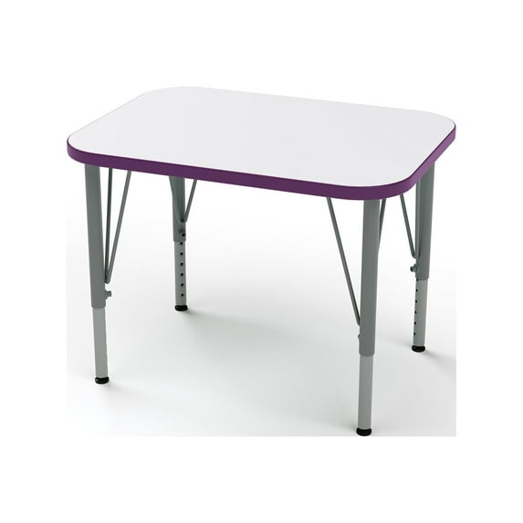 Tot Mate Versa Adjustable Height Kids Desk Markerboard Activity Table (White/Purple, 14 - 23" H)