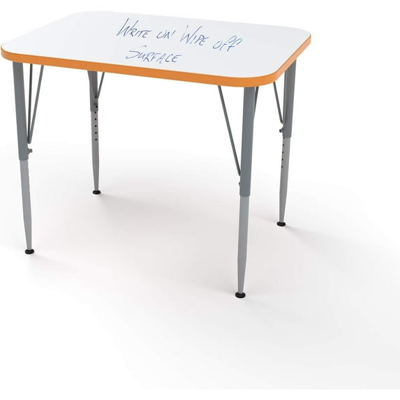 Tot Mate Versa Kid's Activity Desk Adjustable Height Large Rectangular Orange Grove, Tall 21 - 30" H