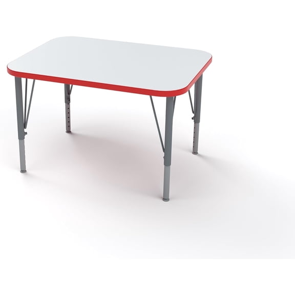 Tot Mate Versa Kid's Desk Adjustable Height Table, Large Rectangular School Desk, Red, 14 - 23" H