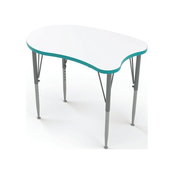 Tot Mate Versa Kid's School Desk Adjustable Height Table, Ocean, Tall 21 - 30" H, Curve