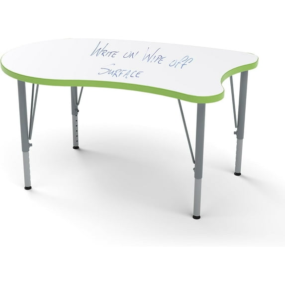 Tot Mate Versa Kids Whiteboard School Desk, Adjustable Height, Island, Short 14 - 23" H, Lge Curve