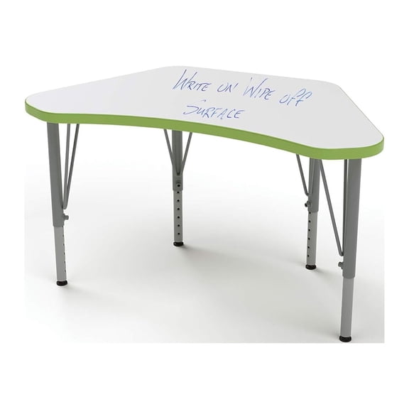 Tot Mate Versa Whiteboard School Desk Adjustable Height Kids Table, Island, 14 - 23" H, Large Wing