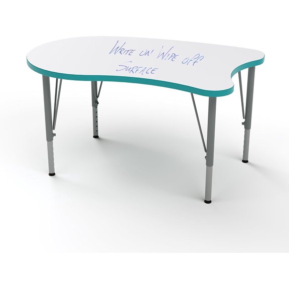 Tot Mate Versa Whiteboard School Desk, Adjustable Height Table, Ocean, Short 14 - 23" H, Lge Curve