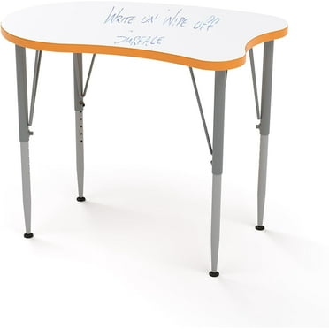 Tot Mate Versa Whiteboard School Desks, Adjustable Height, Orange Grove, Tall 21 - 30" H, Curve