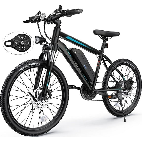 TotGuard Electric Bike for Adults, 26" Ebike 350W Adult Electric Bicycles, Electric Mountain Bike with 36V 10.4Ah Battery, Suspension Fork, Shimano 21 Speed Gears UL2849