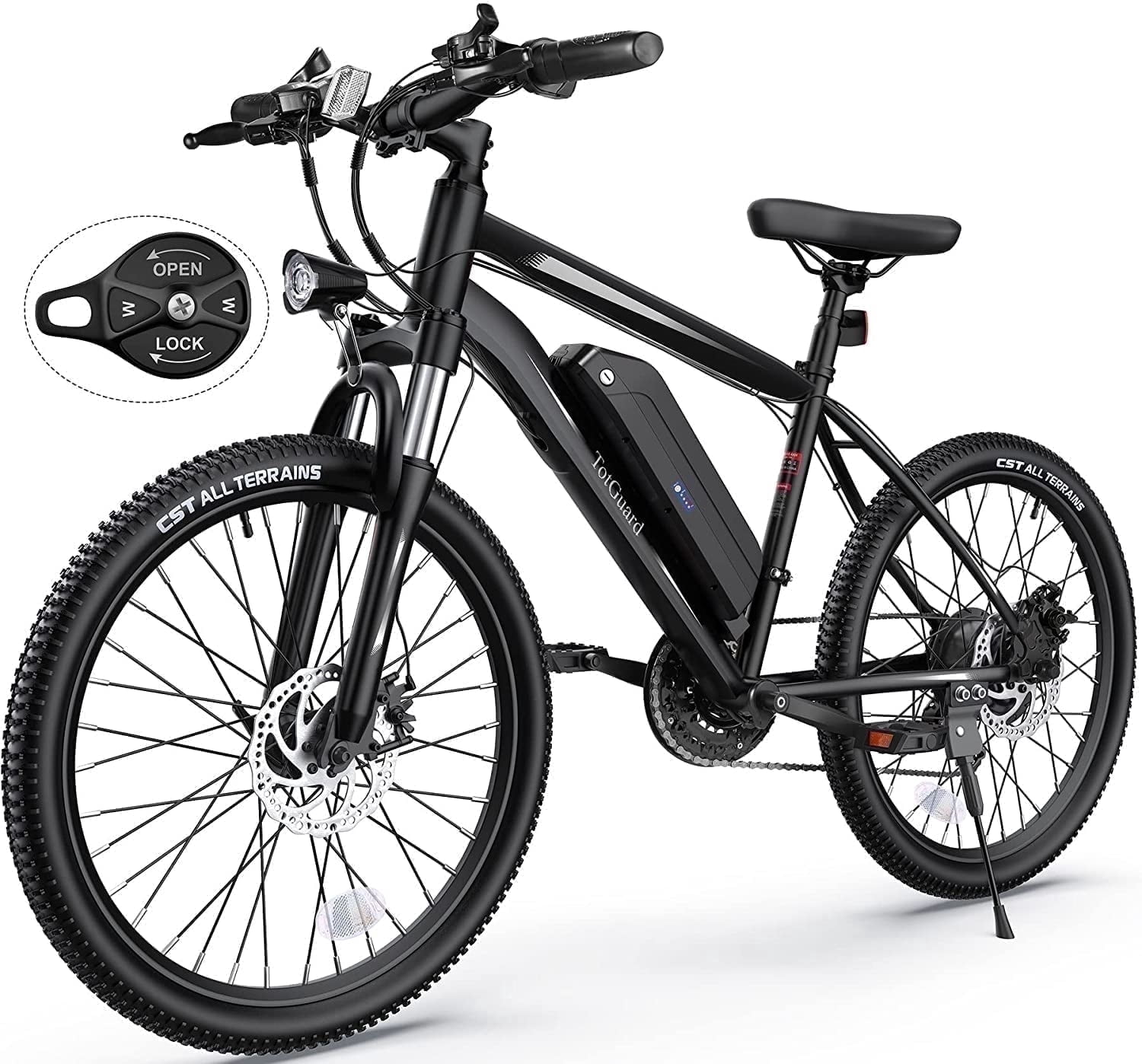 TotGuard Electric Bike for Adults, 26" Ebike 350W Adult Electric Bicycles, Electric Mountain Bike with 36V 10.4Ah Battery, Suspension Fork, Shimano 21 Speed Gears