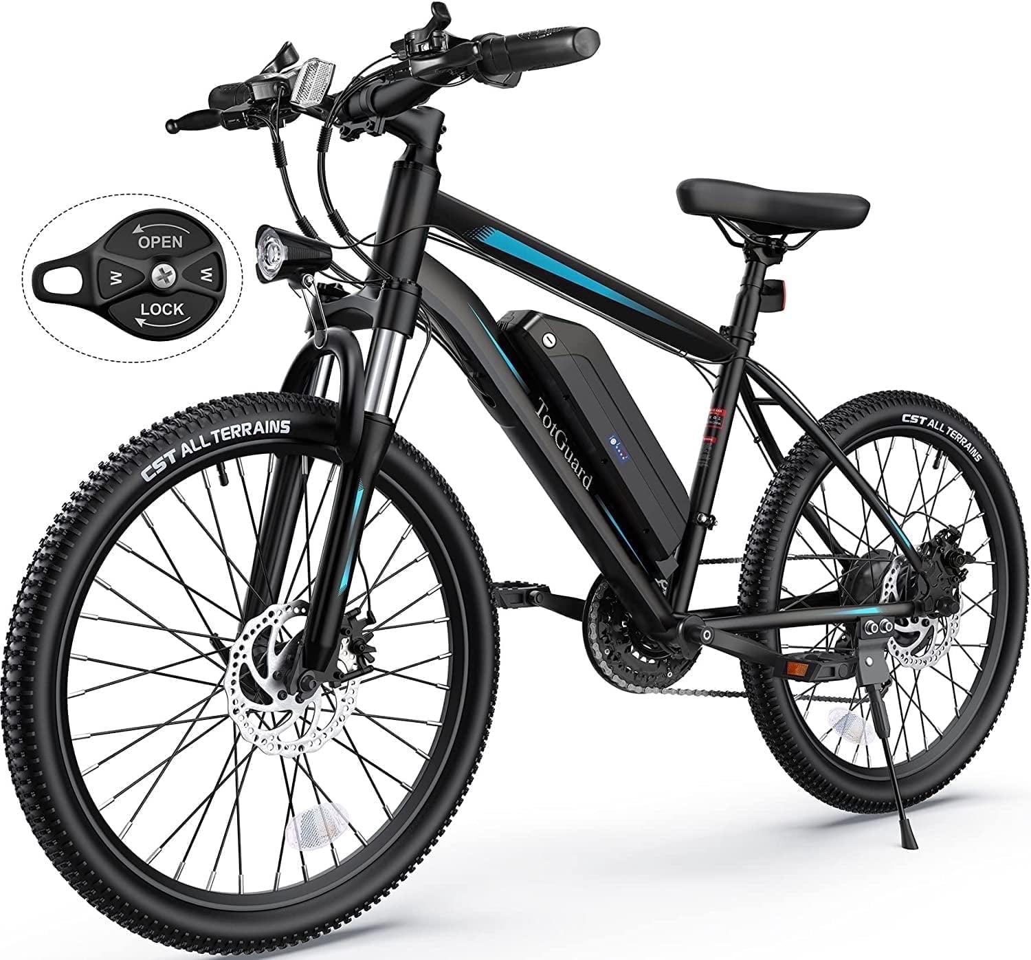 TotGuard Electric Bike for Adults, 26" Ebike 350W Adult Electric Bicycles, Electric Mountain Bike with 36V 10.4Ah Battery, Suspension Fork, Shimano 21 Speed Gears UL2849
