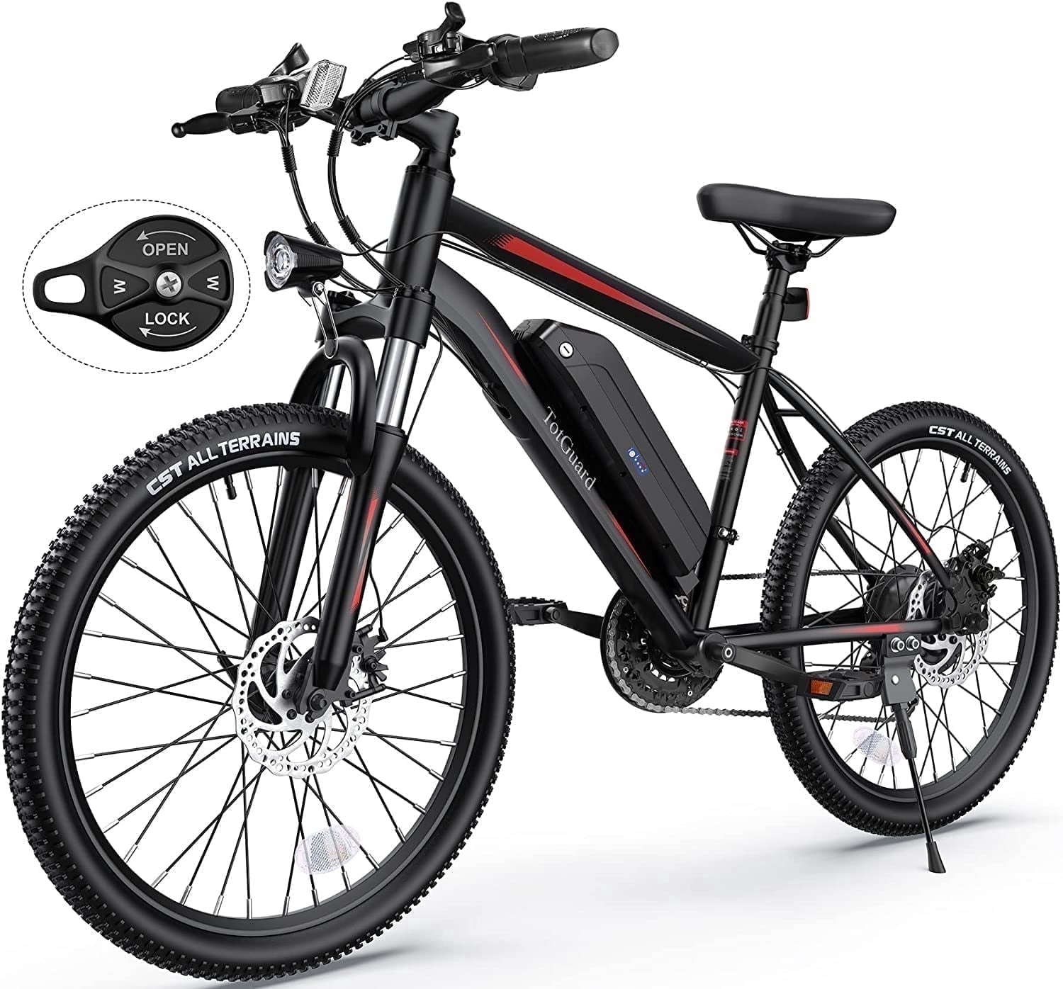 TotGuard Electric Bike for Adults, 26" Ebike 350W Adult Electric Bicycles, Electric Mountain Bike with 36V 10.4Ah Battery, Suspension Fork, Shimano 21 Speed Gears UL2849
