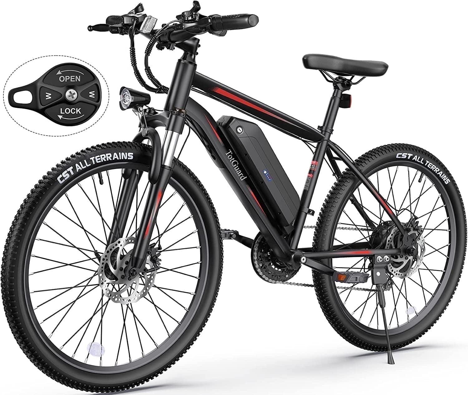 TotGuard Electric Bike for Adults 27.5" E-Bike with 500W Motor, Electric Mountain Bike with 48V 10Ah Battery, Lockable Suspension Fork, Shimano 21 Speed Gears UL2849