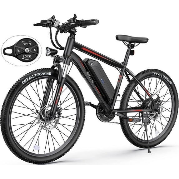 TotGuard Electric Bike for Adults 27.5" E-Bike with 500W Motor, Electric Mountain Bike with 48V 10Ah Battery, Lockable Suspension Fork, Shimano 21 Speed Gears UL2849