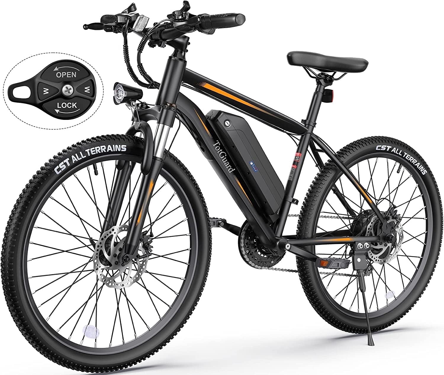 TotGuard Electric Bike for Adults 27.5" E-Bike with 500W Motor, Electric Mountain Bike with 48V 10Ah Battery, Lockable Suspension Fork, Shimano 21 Speed Gears UL2849