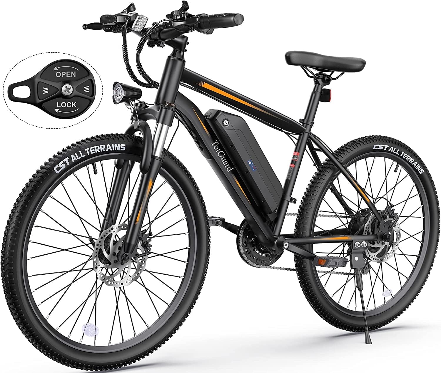 TotGuard Electric Bike for Adults 27.5" E-Bike with 500W Motor, Electric Mountain Bike with 48V 10Ah Battery, Lockable Suspension Fork, Shimano 21 Speed Gears UL2849